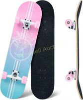 Skateboard  31 x 8 Inch  Double Kick  Pink
