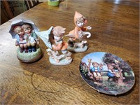 Vintage Fred Robert Figurines, Hummel Plate