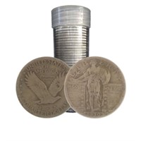 $10 Face Value Standing Liberty Quarters in tube