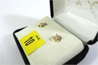 14K Yellow gold diamond post earrings, approx.
