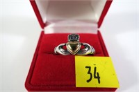 Sterling silver claddagh ring with gold filled