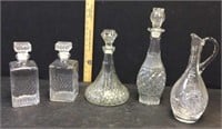 CUTGLASS CARAFE & PATTERN GLASS DECANTERS