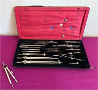 Vintage Drafting Tool Set with Case