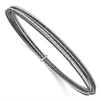 Sterling Silver Ruthenium Plated Bangle
