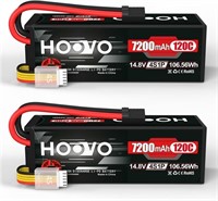 HOOVO 4S Lipo Battery 14.8V 120C 7200mAh RC Car Ba
