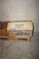 Two Boxes of Various Name Mason Jars
