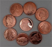 9 - Copper Rounds - Various Designs