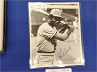 LOU BROCK AUTOGRAPHED BLACK AND WHITE PHOTO