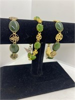 Vintage Set of 3 Green Jade Bracelet