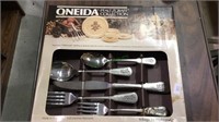 20 piece stainless steel flatware box set, Oneida