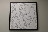 Drawing Of Faces Canvas Print