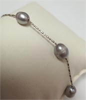 Silver Freshwater Pearl Bracelet