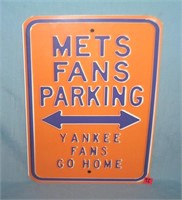 Met's fans parking Yankee's fans go home retro sig