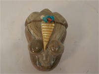 Zuni carved Frog with stones