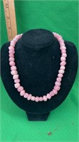 Sterling and pink stone necklace