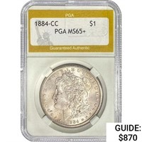 1884-CC Morgan Silver Dollar PGA MS65+