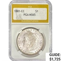 1881-CC Morgan Silver Dollar PGA MS65