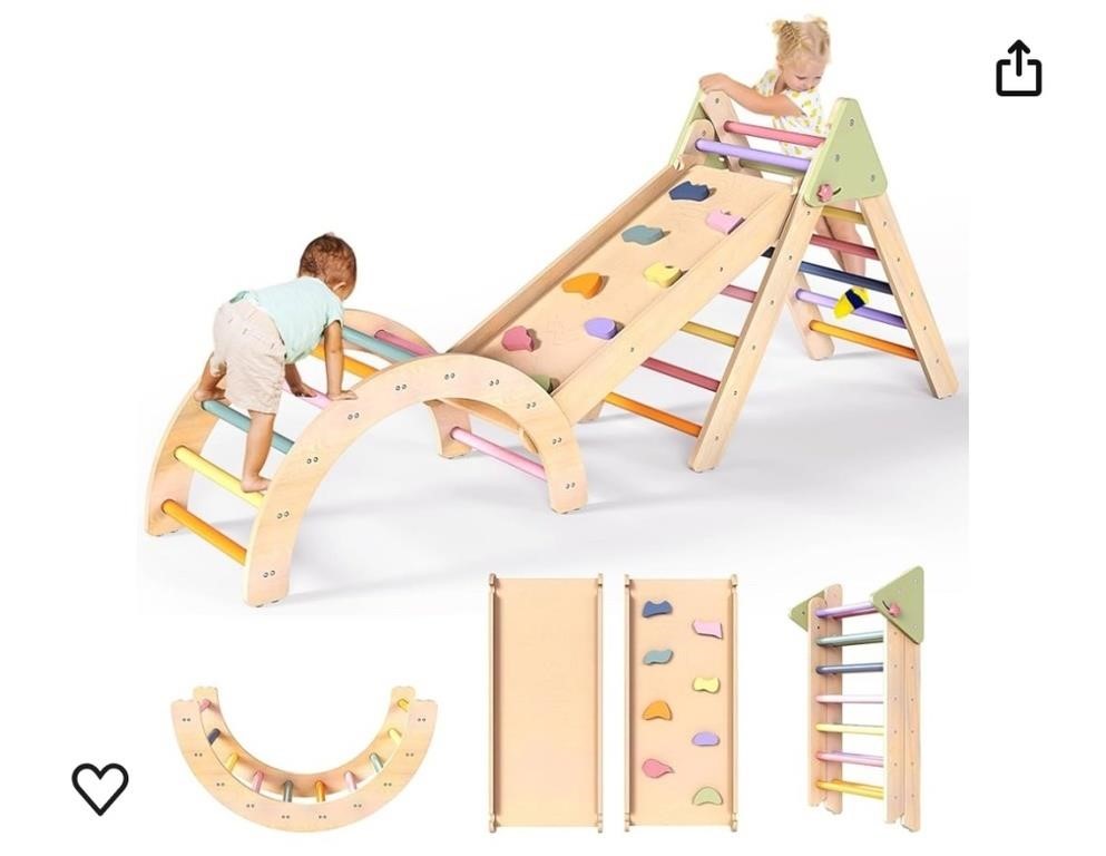 3 in 1 wooden Triangle Climbing Toys for toddlers