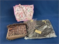 Pink floral storage bag, shoulder cloth tote and
