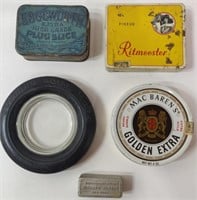 Vintage Tins & Tire Ashtray