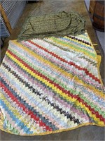 Old Hand Stitched Quilt As Is & Throw