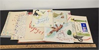 Old Book Full of Original Watercolor Cards and