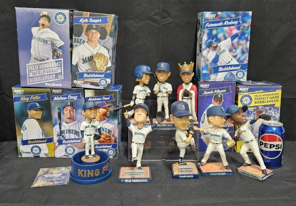 8 Seattle Mariners Baseball Bobble Heads in Boxes