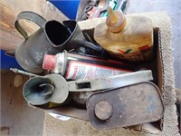 (4) Oil Cans Oil Spout, Various Shop Supplies,