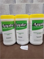 3 Containers Apple Cleaning Supplies surface wipes