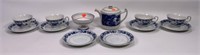 Blue Chatham china, 4 cups and 6 saucers / Alton