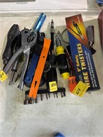 ASSORTED TOOLS, SCREWDRIVERS, PLIRES ECT