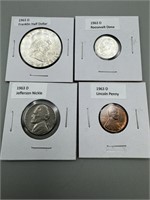 1963-D Coin Set ( Franklin Half, Washington Quarte
