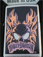 Harley Davidson Purple/Orange Skull Zippo Lighter