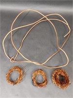 Three Bundles of Copper Wire and Tubing