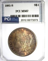 1881-S Morgan MS67 LISTS $1200