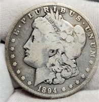 1894-O Morgan Silver Dollar F12 Better Date