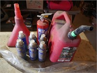 Extinquisher, degreaser, funnel & gas can