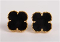 18K Alhambra Style Stud Earrings.