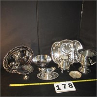 Group nine pieces Silver-plated dining accessories