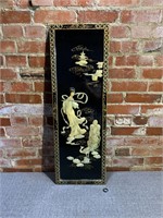Mother of Pearl & Black Lacquer Asian Panel