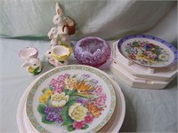 Springtime Lot - Plates, Vase and Figurines