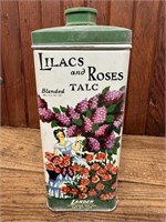 FULL 1930's Lilacs & Roses Talc Tin