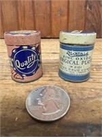 2 Miniature Zinc Oxide Advertising Tins