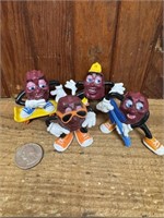 Four Vintage 80's California Raisins Figurines