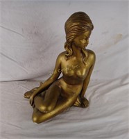Nude Woman Statue Sitting Bronze Plaster
