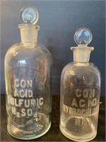 Antique Apothecary glass lab bottles