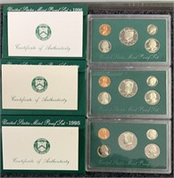 (3) Proof Coin Sets - 1994 - 1995 - 1996