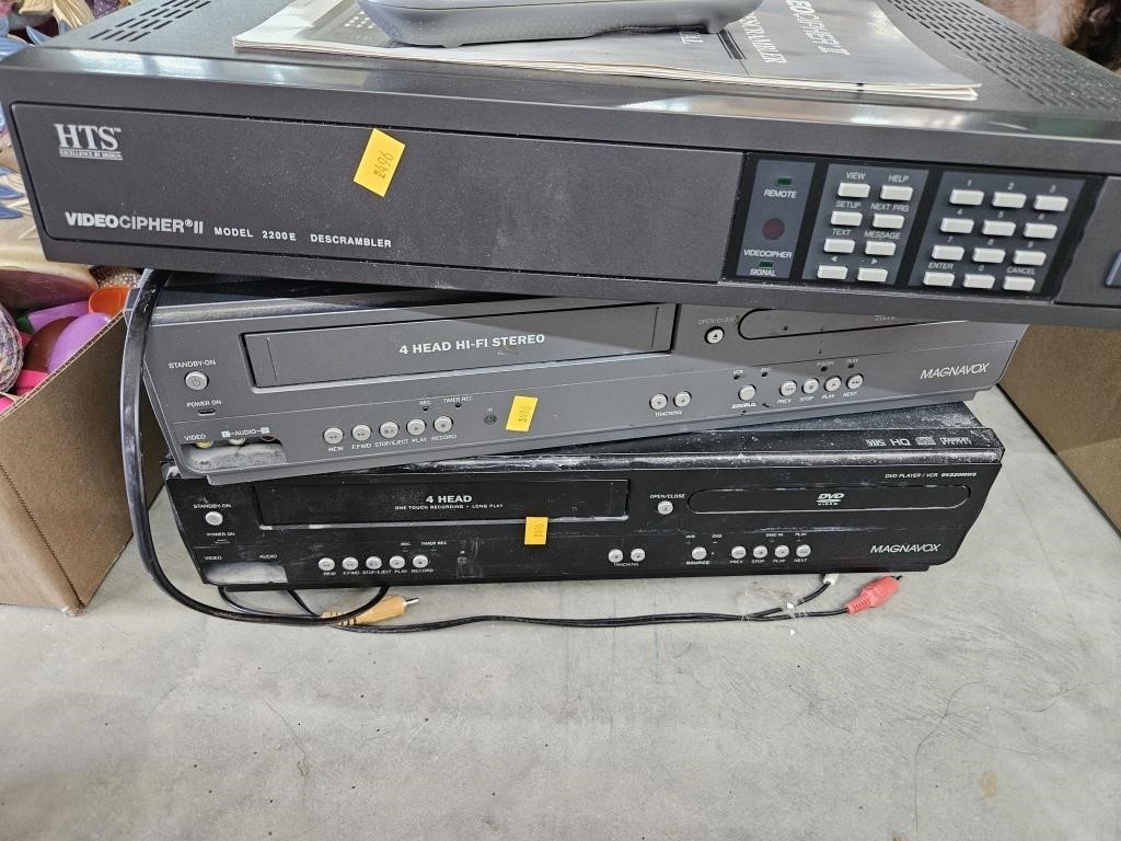 Vhs dvd player and videocipher 2