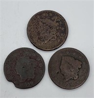 (3) 1800’s One Cent Coins (1812, 1819, & 1832)