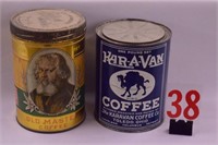 (2) Coffee tins